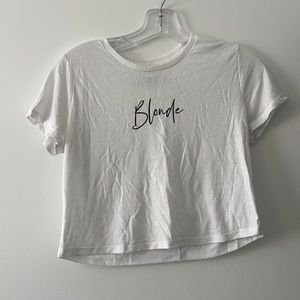 Uncommon James white BLONDE crop top